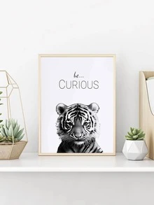 1 Màu Đen Trắng Trang Trí Nhà Tranh Canvas Trẻ Em Nghệ Thuật Treo Tường Trích Dẫn Nổi Tiếng Động Vật Trang Trí Treo Tường - màu đen - Xem 1