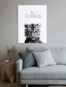 1 Màu Đen Trắng Trang Trí Nhà Tranh Canvas Trẻ Em Nghệ Thuật Treo Tường Trích Dẫn Nổi Tiếng Động Vật Trang Trí Treo Tường - màu đen - Xem 2