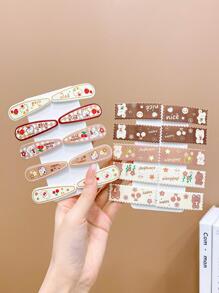 20入組女孩兔子和花卉圖案可愛髮夾適用於頭髮裝飾用品 - 彩色 - 查看 2