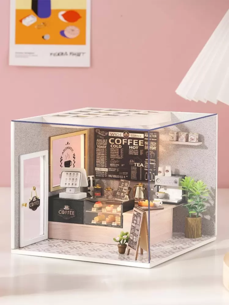 1 pièce Bloc en bois pour adultes, bloc de conception de café amusante pour la décoration de la maison