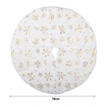 Falda de árbol con dorado de pelo falso blanco árbol árbol de navidad Base Alfombra