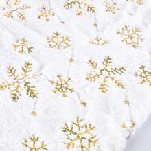 Falda de árbol con dorado de pelo falso blanco árbol árbol de navidad Base Alfombra