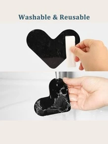 8 miếng dán thảm chống trượt hình trái tim - màu đen - Xem 2