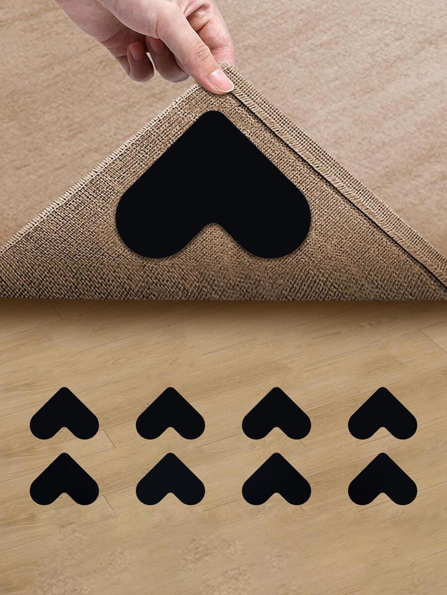 8 miếng dán thảm chống trượt hình trái tim - màu đen - Xem 1