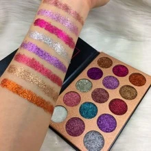 beauty glazed 15 Colors Eyeshadow, Glitters Shimmer Pigment Pressed Makeup Palette Eyes Cosmetic - 彩色 - 查看 3