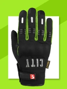 1pair Two Tone Letter Graphic Polyester Cycling Gloves - Green - View 2