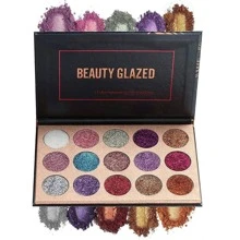 beauty glazed 15 Colors Eyeshadow, Glitters Shimmer Pigment Pressed Makeup Palette Eyes Cosmetic - 彩色 - 查看 1