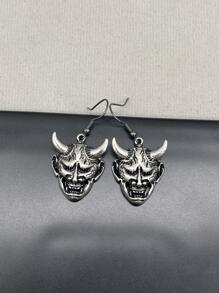 骷髏耳墜 - 復古銀色 - 查看 1