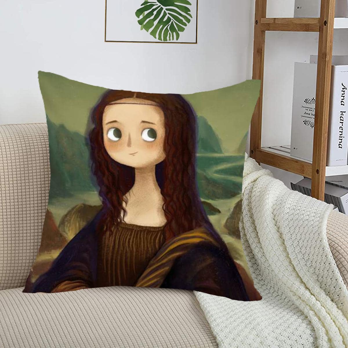 con estampado de figura Funda de cojín sin moderno de tela Funda de almohada decorativa para viviendo casa adorno - Multicolor - Ver 1