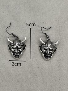 骷髏耳墜 - 復古銀色 - 查看 5