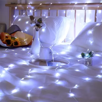 1pc 10/30/50/100 Ledライト電池式ストリングライト、スキンライン付き、寝室の装飾、誕生日パーティー、プロポーズ、結婚式、休日、小さなギフトに最適