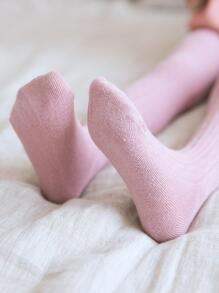 1pair Girls Geometric Detail Tights For Daily Life