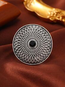 Nhẫn trang trí hình tròn - Màu Bạc Cổ - Xem 2