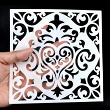 16pcs Painting Template Reusable Mandala Stencils, Laser Cut Painting Stencil Mandala Drawing Stencil - White - View 3