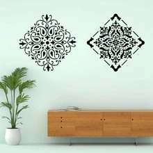 16pcs Painting Template Reusable Mandala Stencils, Laser Cut Painting Stencil Mandala Drawing Stencil - White - View 4
