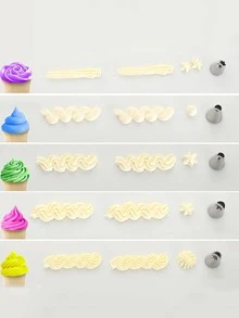 6 piezas Boquilla de tubería de acero inoxidable - Plateado - Ver 3