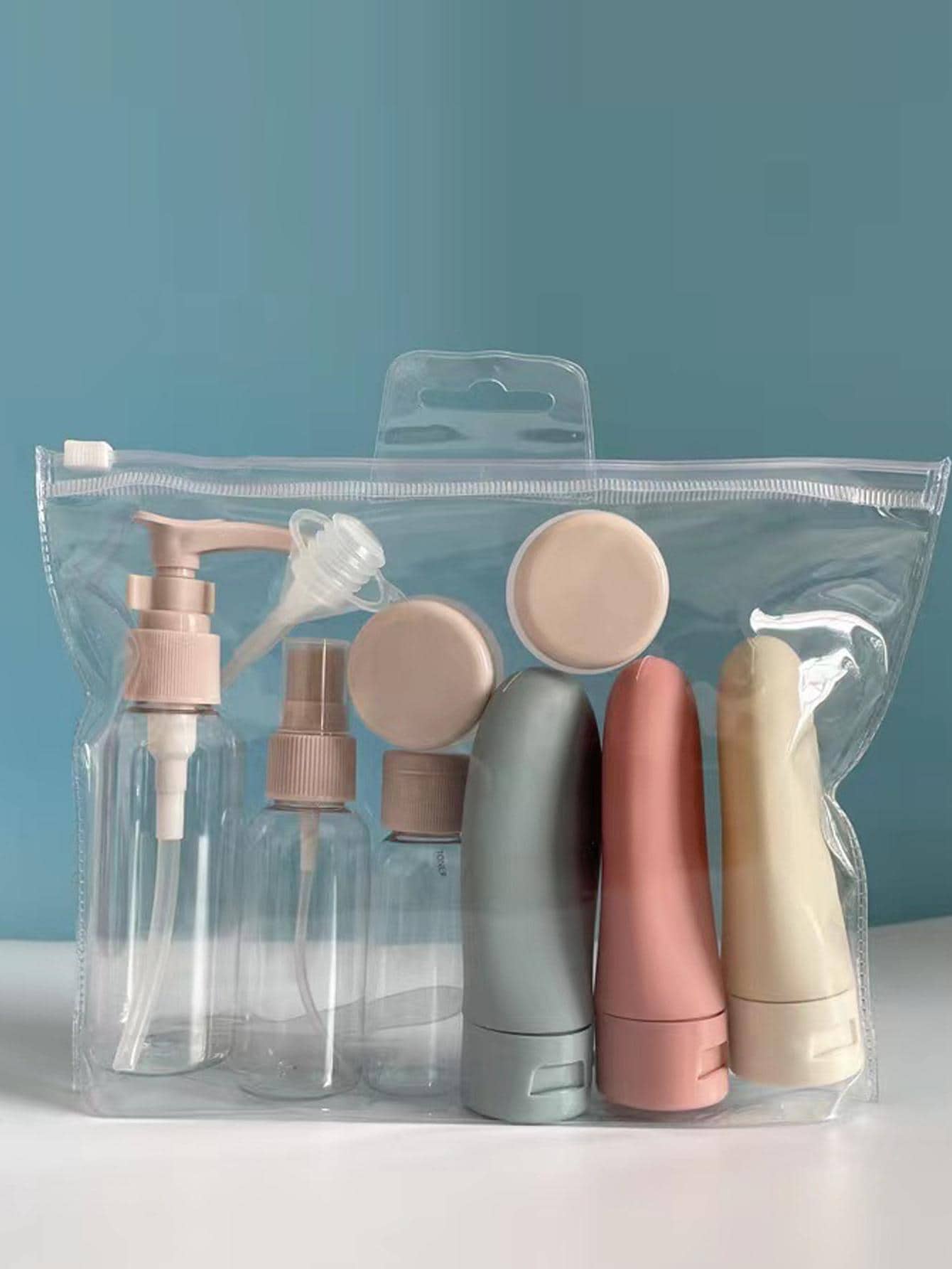 Travel Bottles Set for  Travel Size Containers Kit Portable Leak Proof Refillable Squeeze Cosmetic Airplane Essential Shampoo Hair Conditioner