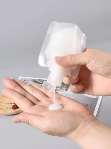 3入組旅行袋可再填充容器，用於化妝品、洗髮水、護髮素、乳液 - 白色 - 查看 3