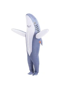 1pc Shark Design Party Costume - Grey - View 3