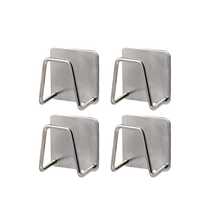 1 set Soporte de esponja sin taladro, estante de pared para esponja, rejilla de acero inoxidable para fregadero - Plateado - Ver 5