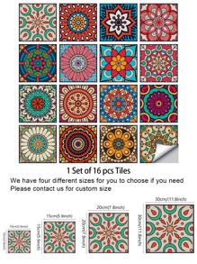 16入組曼陀羅圖案廚房貼紙 - 彩色 - 查看 7