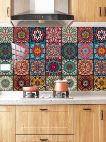 16入組曼陀羅圖案廚房貼紙 - 彩色 - 查看 3