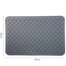 1pc Silicone Dish Drying Mat, Modern Grey Dish Drainer Mat For Kitchen - Grey - View 7
