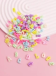 100pcs/Pack Colorful Cute Letter Shaped Diy Jewelry Pendant For Earrings, Bracelet, Necklace Making Material - Multicolor - View 1