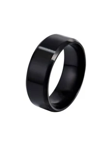 1 chiếc nhẫn tối giản thời trang dành cho phụ nữ để hẹn hò - màu đen - Xem 3