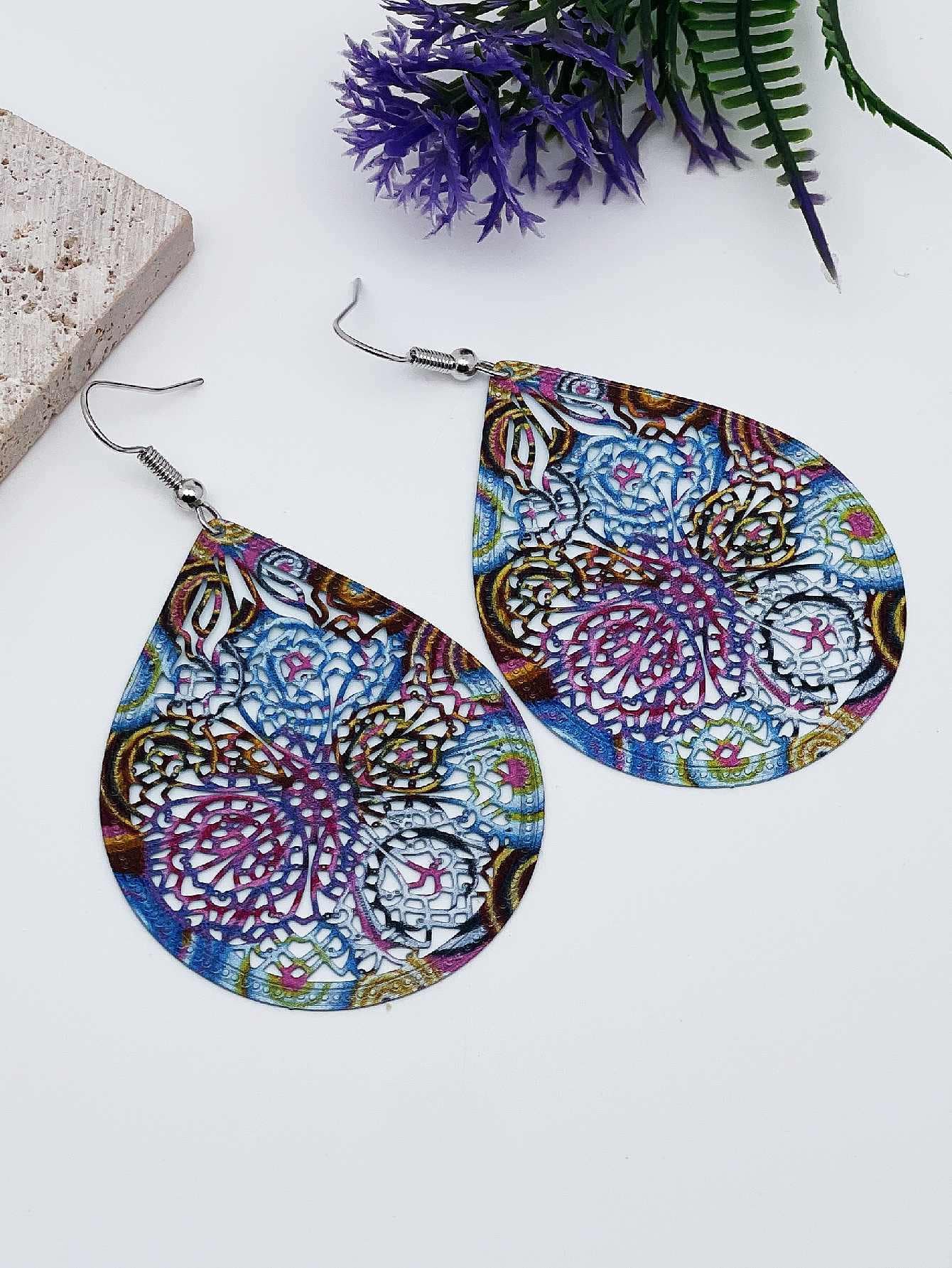 Đôi Bông Tai Giọt Nước Rỗng Bohemian Dành Cho Nữ Cho Kỳ Nghỉ - Nhiều màu - Xem 1