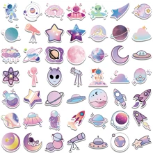 100pcs Cartoon Stickers Gradient Purple Planet Waterproof DIY Creative Stickers For Laptop - Multicolor - View 7