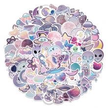 100pcs Cartoon Stickers Gradient Purple Planet Waterproof DIY Creative Stickers For Laptop - Multicolor - View 10
