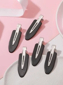 6 piezas Pinzas de pelo de cocodrilo con diseño geométrico informal - Blanco y Negro - Ver 4