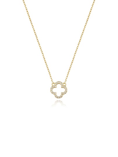 ANDYWEN قلادة متدلية بخير زخرفة مكعب زركونيا اربع اوراق برسيم الفضة الاسترليني للنساء الى هدية قطعة واحدة