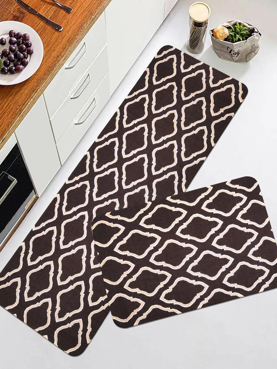 1 pieza Alfombra para cocina estampado geométrico - Multicolor - Ver 1