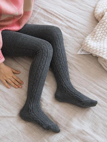 1雙女孩幾何細節褲襪適用於日常生活