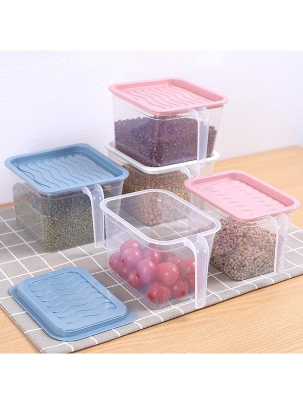 Kitchen Handled Plastic Sealed Food Fruit Vegetable Storage Box With