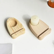 1入組木頭燭臺 - 黃色 - 查看 2