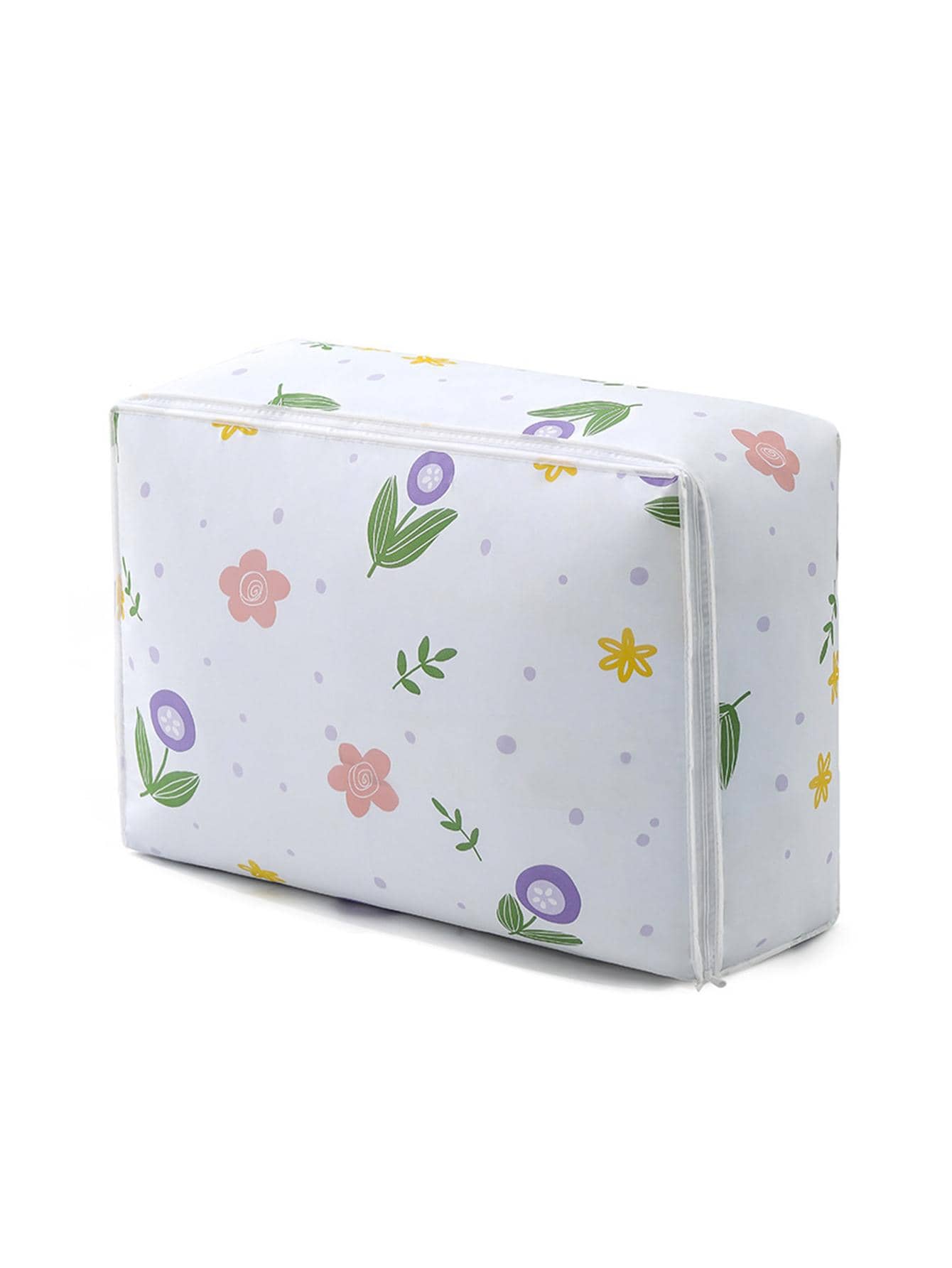 1pc Floral Pattern Quilt Storage Bag - White - View 1
