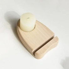 1入組木頭燭臺 - 黃色 - 查看 1