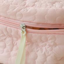 Fashionable Large Capacity Travel Storage Bag, Portable Cosmetic Handbag With Zipper Makeup Bag - Pink - View 3