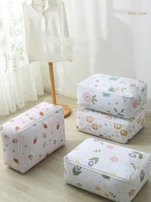 1pc Floral Pattern Quilt Storage Bag - White - View 3
