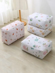 1pc Floral Pattern Quilt Storage Bag - White - View 5