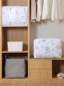 1pc Floral Pattern Quilt Storage Bag - White - View 9