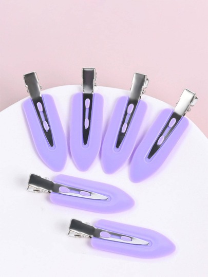 6pcs Solid Alligator Hair Clip Cute