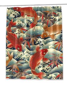1pc Fish Print Shower Curtain, Modern Polyester Waterproof Shower Curtain For Bathroom - Multicolor - View 4
