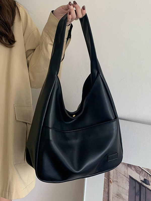 Sac Hobo à bouton pression pour adolescentes, femmes, étudiantes, débutantes et employées de bureau. Parfait pour le bureau, le travail, les affaires et les déplacements. Meilleur sac de travail pour femmes. Sac Hobo de couleur unie, simple en cuir PU, grand sac à main avec grande capacité pour l'école, le travail et les affaires. Sac femme de style minimaliste, parfait pour le bureau, les affaires et le travail. Sac de travail pour femmes.