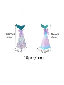 10入組美人魚尾設計禮物盒 - 彩色 - 查看 4