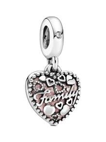 Charm House Family Forever Family Series Bóng mặt dây chuyền quyến rũ Thích hợp cho vòng đeo tay - Bạc - Xem 2