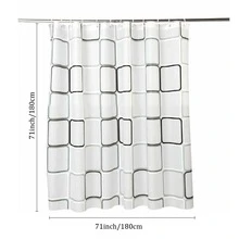 1PC Printed shower curtain in large square with waterproof curtain - Multicolor - View 4